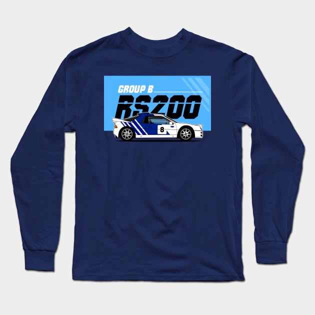 RS200 WRC Rally Long Sleeve T-Shirt by shketdesign
